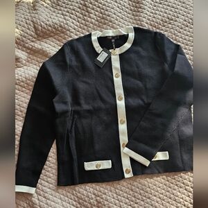 Maje Cardigan Black And White